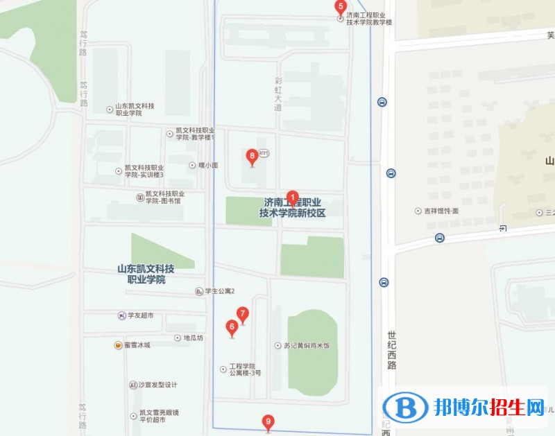 济南职业学院位置地图图片