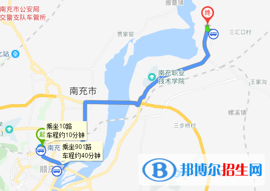 南充站步行 270米火车客站 上车10路 4站果城路站 下车果城路站 上车