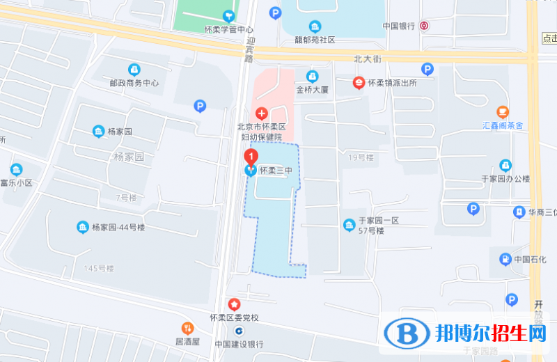 北京怀柔三中地图