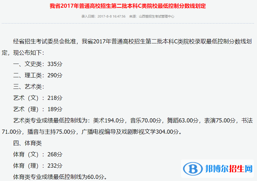 2022年山西高考分数线公布（含2020-2021历年）