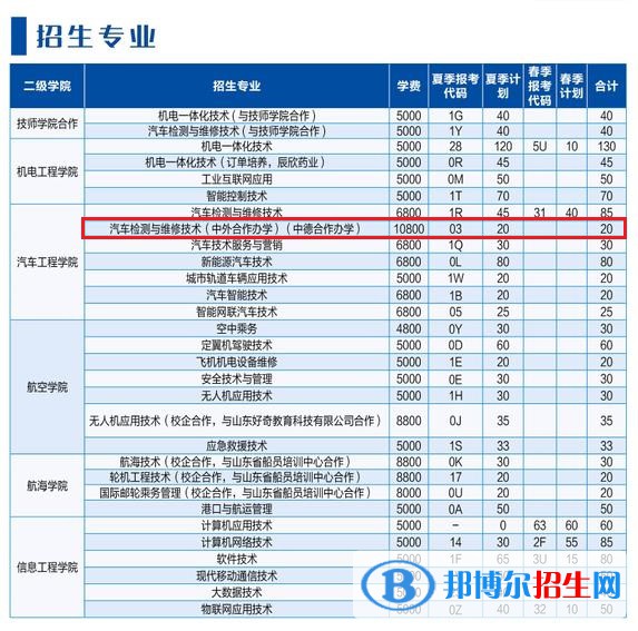 山东理工职业学院有哪些中外合作办学专业？（附名单）