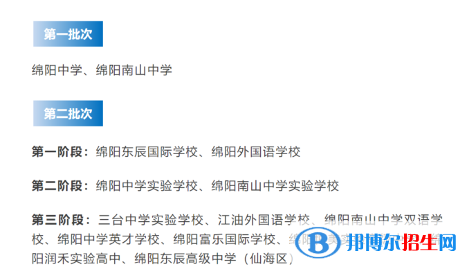 最新绵阳各区重点高中学校名单及排名表