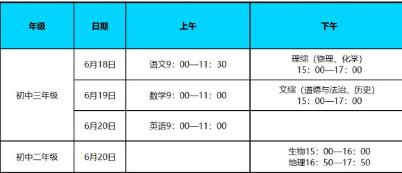 2024年湖南中考考试科目时间安排有哪些