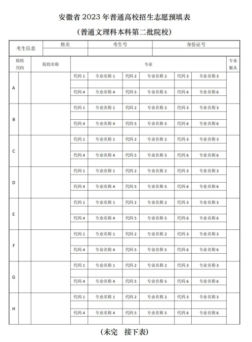 高考志愿表是什么样的 附填报流程（2024参考）