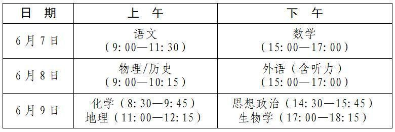 2024江西新高考考试时间安排表：各科目考试时间及顺序安排一览！