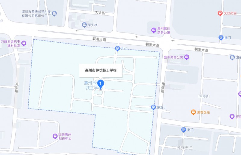 惠州市仲恺技工学校地址，乘车路线